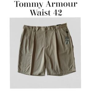 Tommy Armour Mens Dress Shorts in Khaki Sz 42